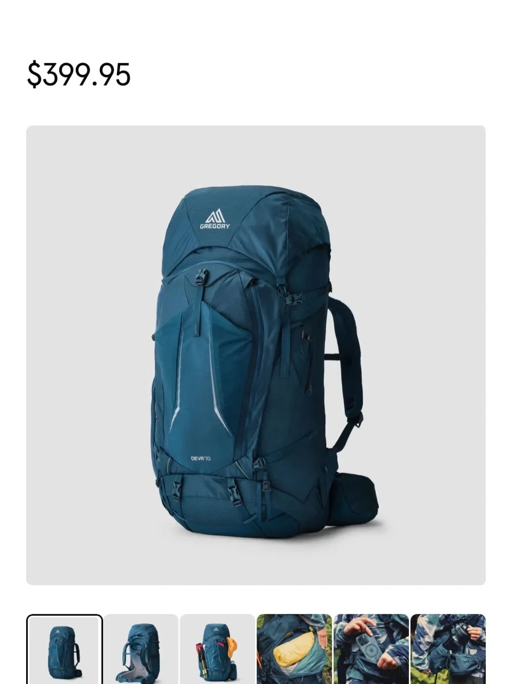 Gregory Deva 70 Women's X-Small 70L Internal Frame Backpack